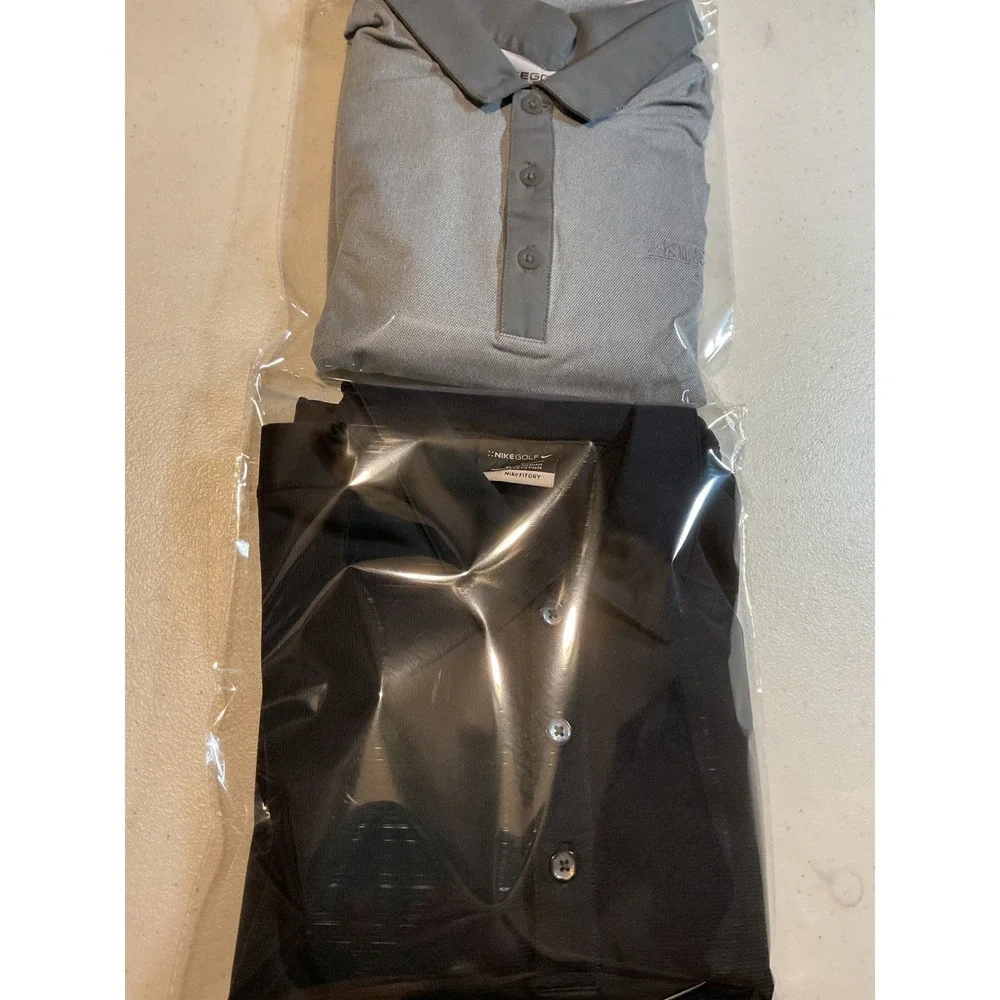 2 Nike Golf Dri-FIT Mens XL Gray Polo Shirt Kinematic Sports Short Sleeve XL